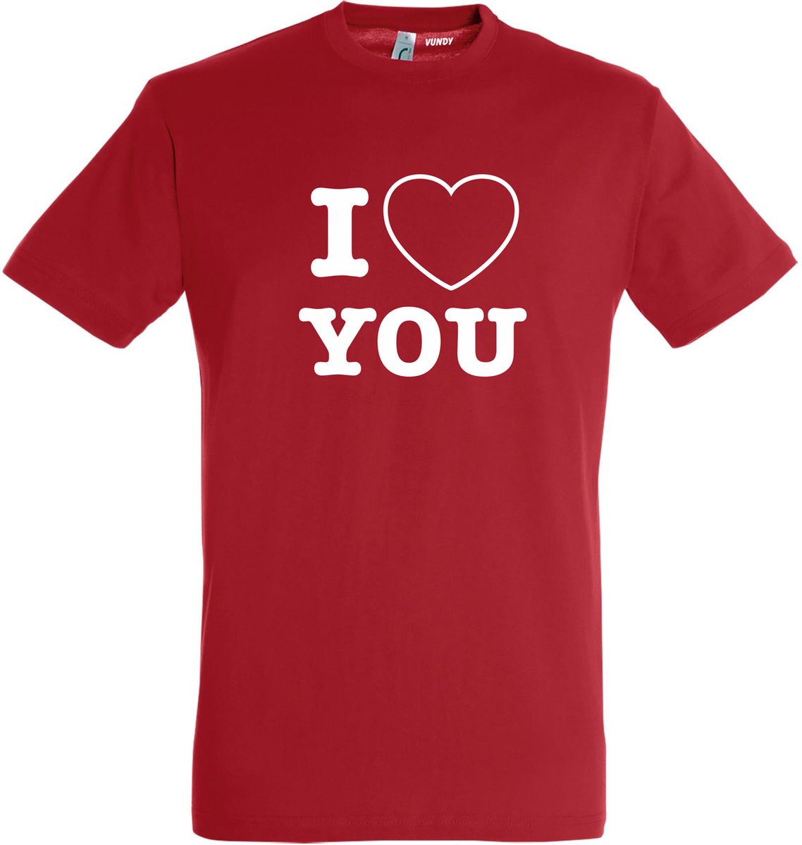 T-shirt I Love You | valentijn cadeautje voor hem haar | valentijn | valentijnsdag cadeau | Rood | maat 4XL